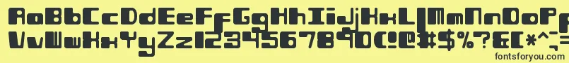 フォントPhorfeitRegularBrk – 黒い文字の黄色い背景