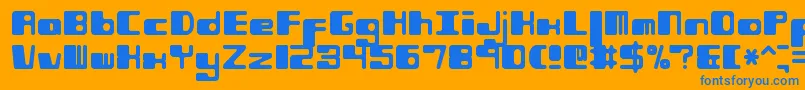 PhorfeitRegularBrk Font – Blue Fonts on Orange Background