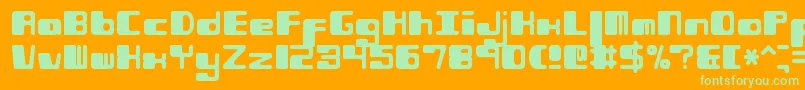 PhorfeitRegularBrk Font – Green Fonts on Orange Background