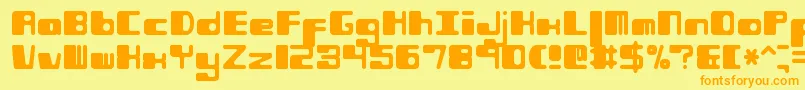 PhorfeitRegularBrk Font – Orange Fonts on Yellow Background