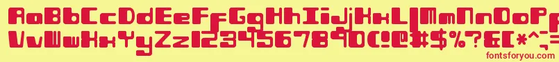 PhorfeitRegularBrk Font – Red Fonts on Yellow Background