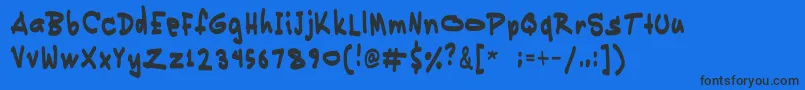 Pikikay Font – Black Fonts on Blue Background