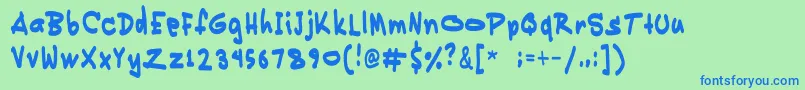 Pikikay Font – Blue Fonts on Green Background