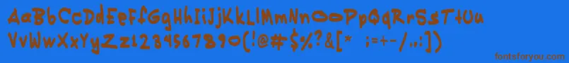 Pikikay Font – Brown Fonts on Blue Background