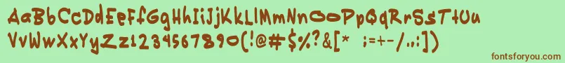 Pikikay Font – Brown Fonts on Green Background