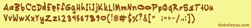 Pikikay Font – Brown Fonts on Yellow Background