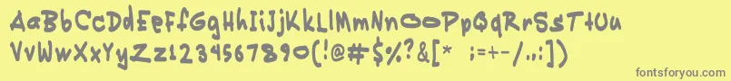 Pikikay Font – Gray Fonts on Yellow Background