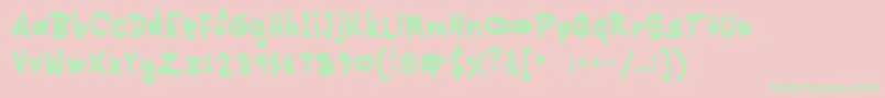 Pikikay Font – Green Fonts on Pink Background