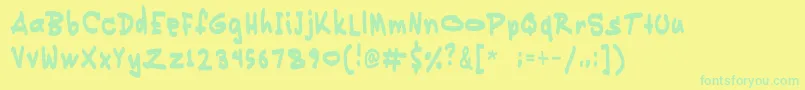 Шрифт Pikikay – зелёные шрифты на жёлтом фоне