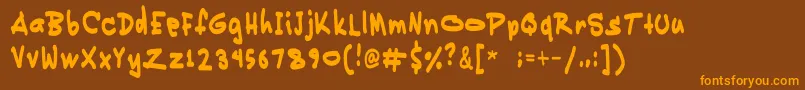 Pikikay Font – Orange Fonts on Brown Background