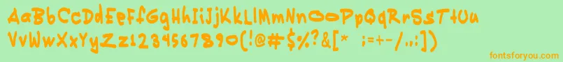 Pikikay Font – Orange Fonts on Green Background