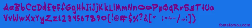 Pikikay Font – Purple Fonts on Blue Background