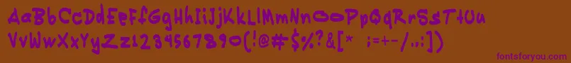 Pikikay Font – Purple Fonts on Brown Background