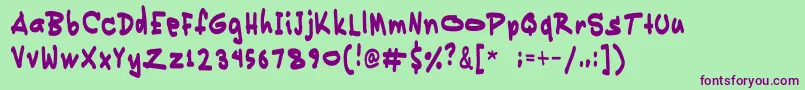 Pikikay Font – Purple Fonts on Green Background