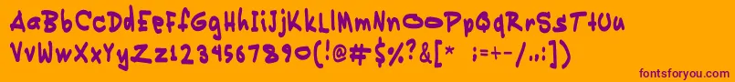 Pikikay Font – Purple Fonts on Orange Background