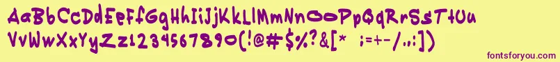 Pikikay Font – Purple Fonts on Yellow Background