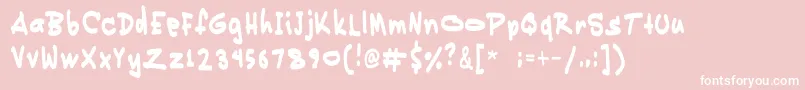 Pikikay-Schriftart – Weiße Schriften auf rosa Hintergrund