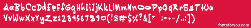 Pikikay Font – White Fonts on Red Background