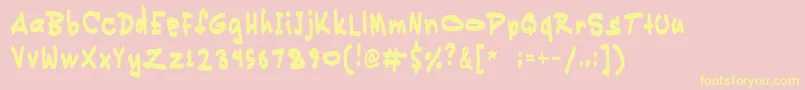 Pikikay Font – Yellow Fonts on Pink Background