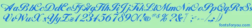 JohnhancockRegular Font – Blue Fonts on Green Background
