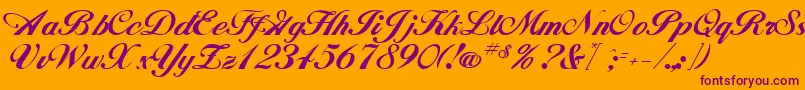 JohnhancockRegular Font – Purple Fonts on Orange Background