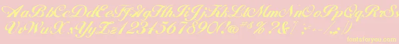 JohnhancockRegular Font – Yellow Fonts on Pink Background
