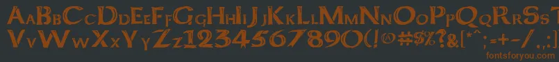 KeltCapsFreehand Font – Brown Fonts on Black Background