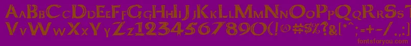 KeltCapsFreehand Font – Brown Fonts on Purple Background