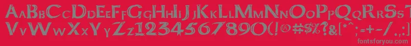 KeltCapsFreehand Font – Gray Fonts on Red Background