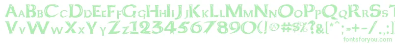 KeltCapsFreehand Font – Green Fonts on White Background