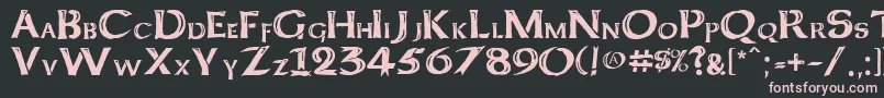 Шрифт KeltCapsFreehand – розовые шрифты на чёрном фоне
