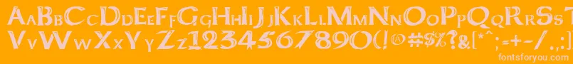 KeltCapsFreehand Font – Pink Fonts on Orange Background