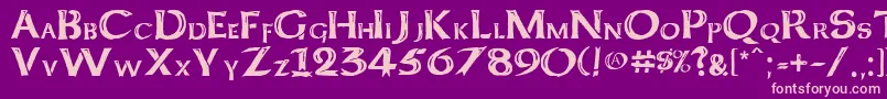 KeltCapsFreehand Font – Pink Fonts on Purple Background