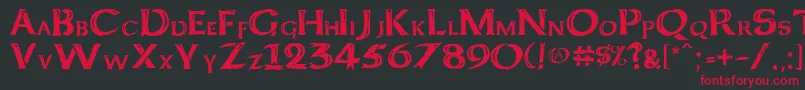 KeltCapsFreehand Font – Red Fonts on Black Background