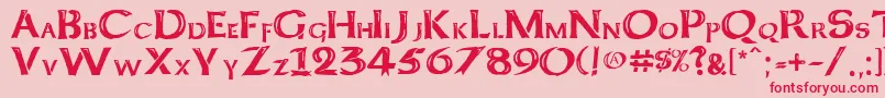 Fonte KeltCapsFreehand – fontes vermelhas em um fundo rosa