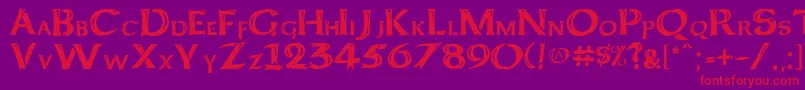 Police KeltCapsFreehand – polices rouges sur fond violet