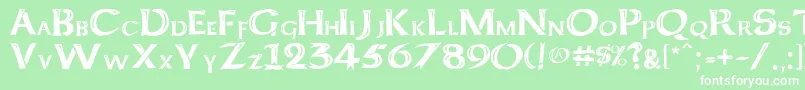 フォントKeltCapsFreehand – 緑の背景に白い文字