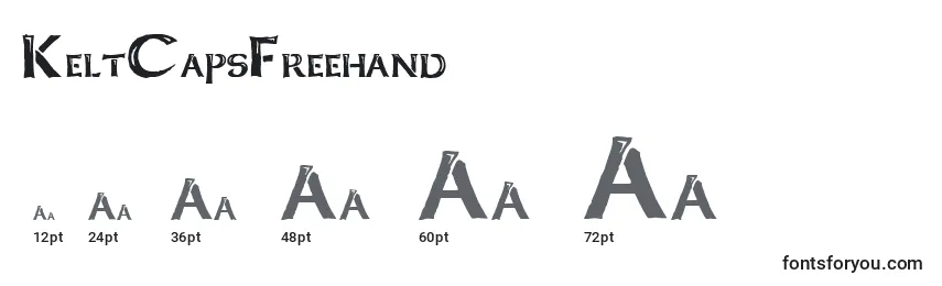 Размеры шрифта KeltCapsFreehand