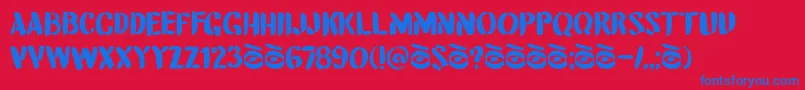 DkAttentionSeeker Font – Blue Fonts on Red Background