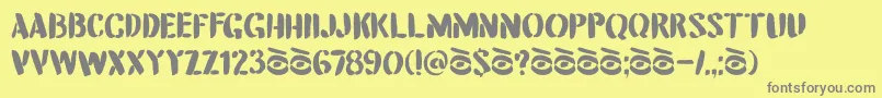 DkAttentionSeeker-Schriftart – Graue Schriften auf gelbem Hintergrund
