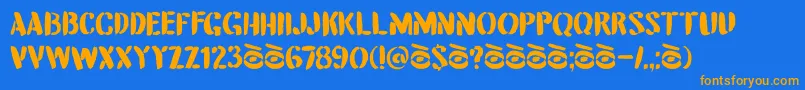 Шрифт DkAttentionSeeker – оранжевые шрифты на синем фоне