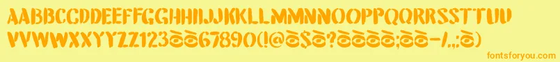 DkAttentionSeeker Font – Orange Fonts on Yellow Background
