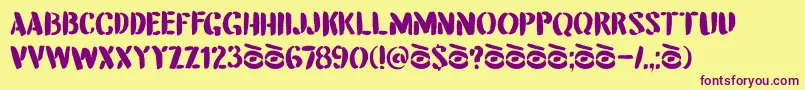 DkAttentionSeeker Font – Purple Fonts on Yellow Background