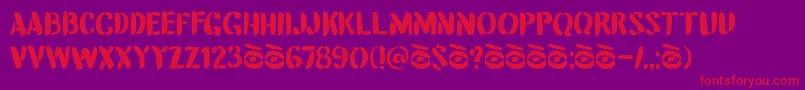DkAttentionSeeker-Schriftart – Rote Schriften auf violettem Hintergrund