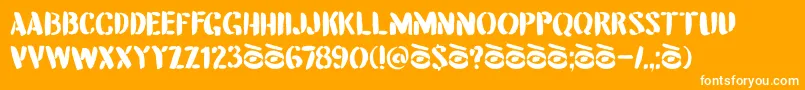 DkAttentionSeeker-Schriftart – Weiße Schriften auf orangefarbenem Hintergrund