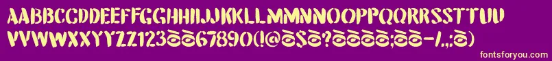 DkAttentionSeeker-fontti – keltaiset fontit violetilla taustalla