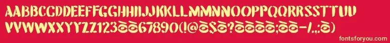 DkAttentionSeeker Font – Yellow Fonts on Red Background