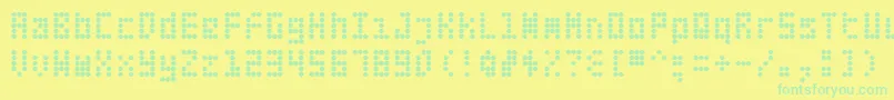 Saiba mais sobre a fonte Fifteenokay Fonte Fifteenokay – fontes verdes em um fundo amarelo