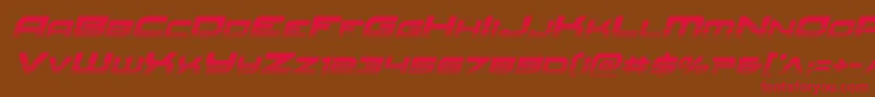 Redrockethalfital-Schriftart – Rote Schriften auf braunem Hintergrund
