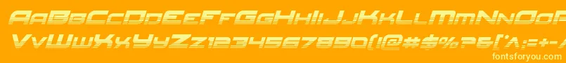 Fonte Redrockethalfital – fontes amarelas em um fundo laranja